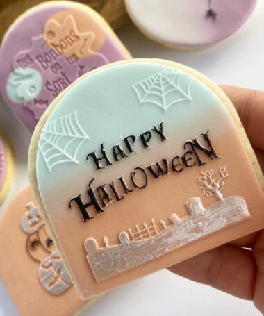 Tampon biscuit, halloween, Happy Halloween cimetière