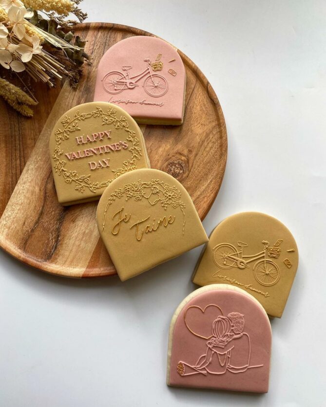 Tampon biscuit, Saint-Valentin, présentation de collection