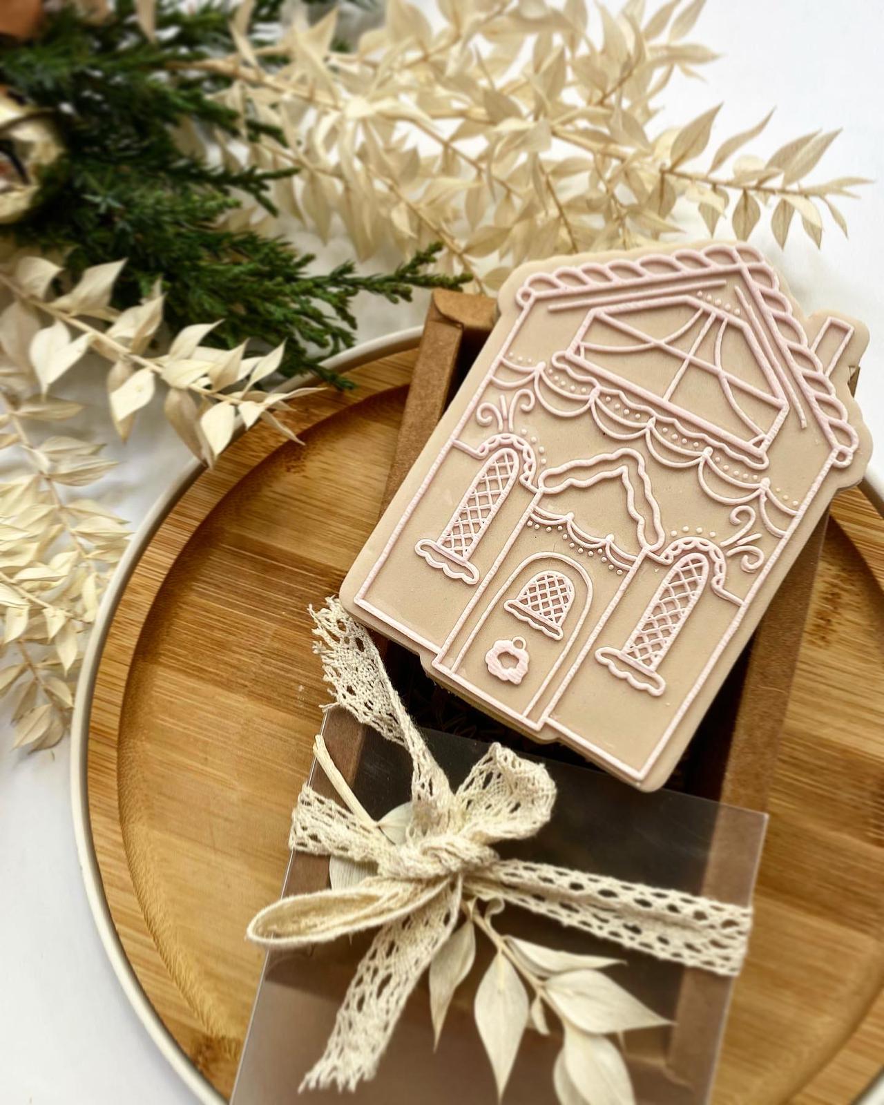Set tampon biscuit, Noël, Maison de Noël et emporte-pièce visuel