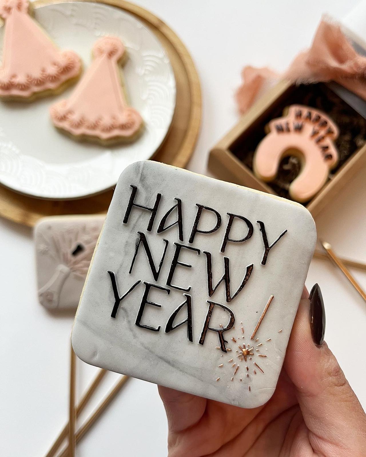 Tampon biscuit, nouvel an, Happy New Year !